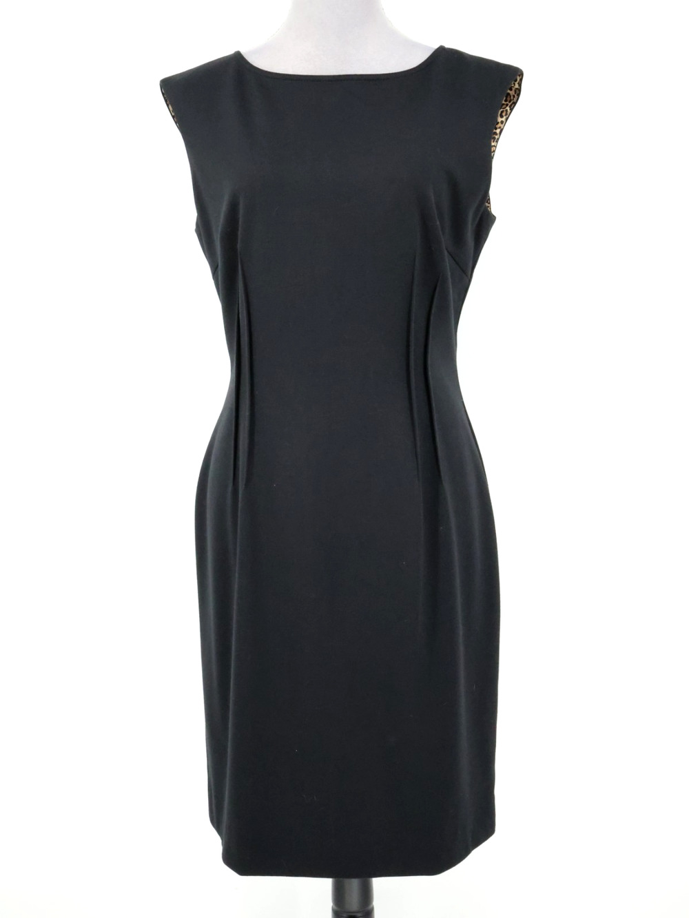 Tahari Dress Womens 10 Black Sheath Stretch Knit Back Zip Lined Party Career Lbd